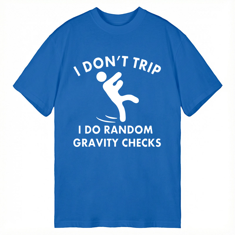 Modecanvas Random Gravity Checks Funny DTG Printing Classic T-Shirt-modecanvas