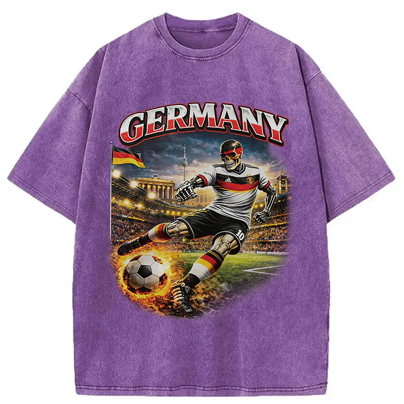 Modecanvas Germany Soccer Vintage DTG Printing Washed T-Shirt
