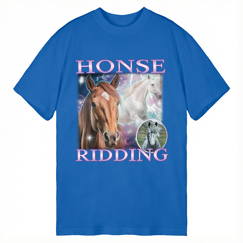 Modecanvas Honse Ridding DTG Printing Classic T-Shirt-modecanvas