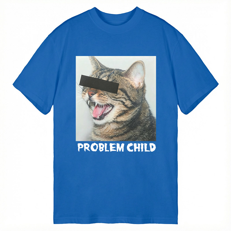 Modecanvas Problem Child Cat DTG Printing Classic T-Shirt-modecanvas