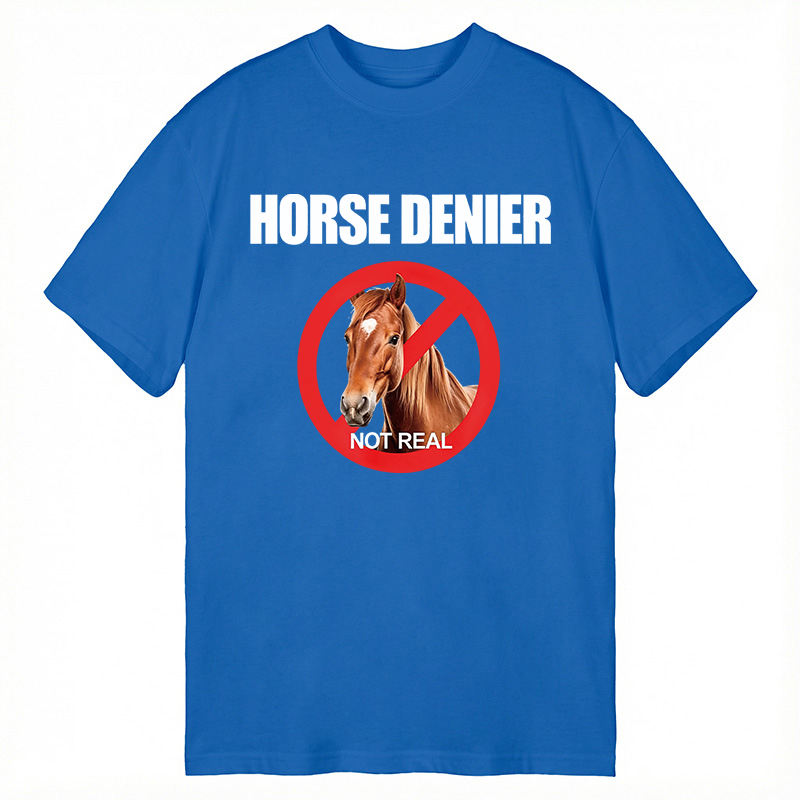 Modecanvas Horse Denier Funny Horses DTG Printing Classic T-Shirt-modecanvas