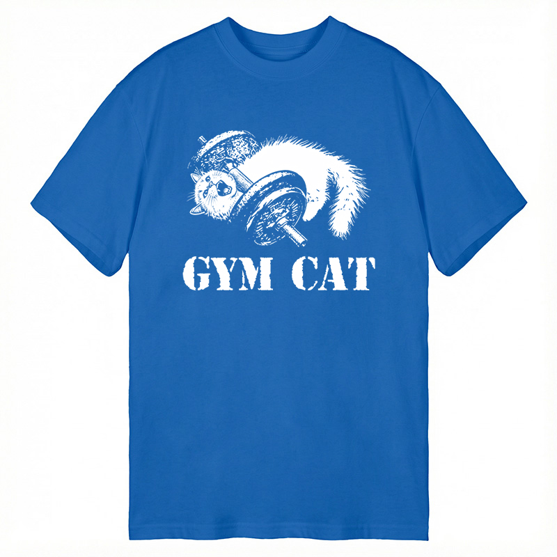 Modecanvas Cat Pumping Iron At The Gym DTG Printing Classic T-Shirt-modecanvas