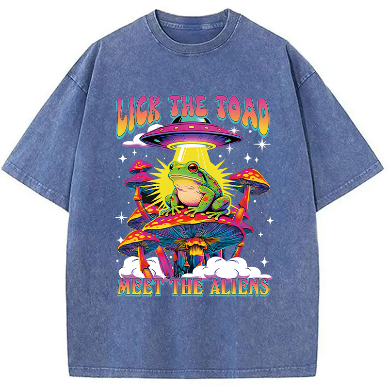 Modecanvas Lick The Toad DTG Printing Washed T-Shirt