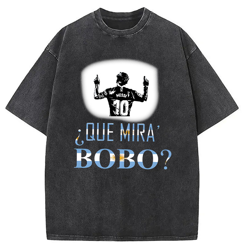 Modecanvas Que Miras Bobo DTG Printing Washed T-Shirt