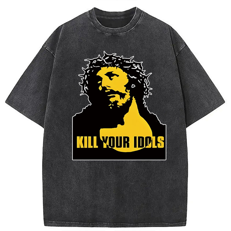 Modecanvas Kill Your Idols DTG Printing Washed T-Shirt