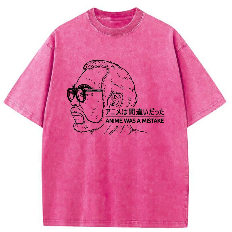 Modecanvas Anime Was A Mistake Washed T-Shirt