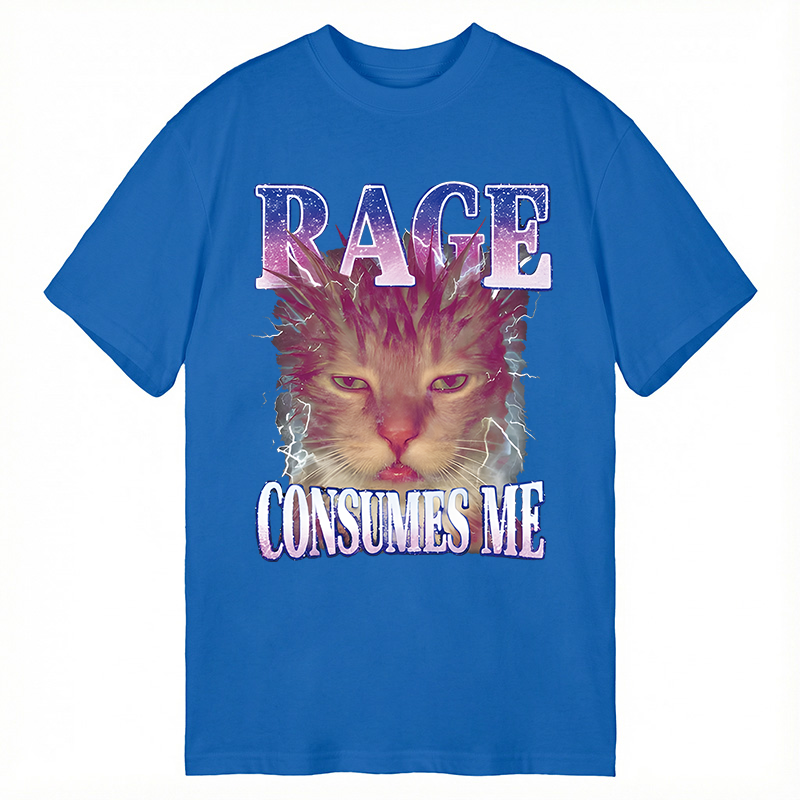 Modecanvas Rage Consumes Me Cat DTG Printing Classic T-Shirt-modecanvas