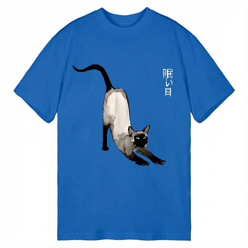 Modecanvas Japanese Siamese Cat DTG Printing Classic T-Shirt-modecanvas