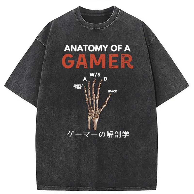Modecanvas Anatomy of A Gamer DTG Printing Washed T-Shirt