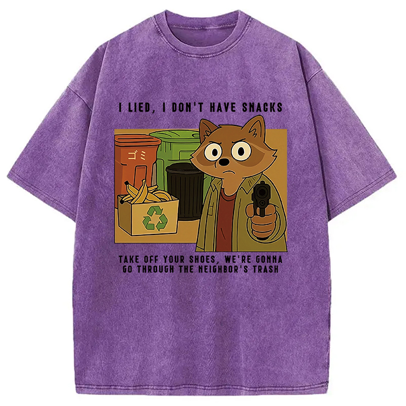 Modecanvas No Snacks Only Trash Hunting Washed T-Shirt