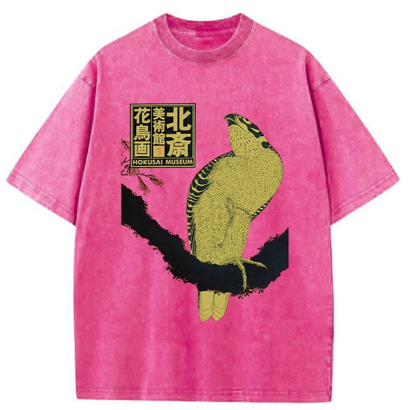Modecanvas Hokusai Museum Flower And Bird Washed T-Shirt