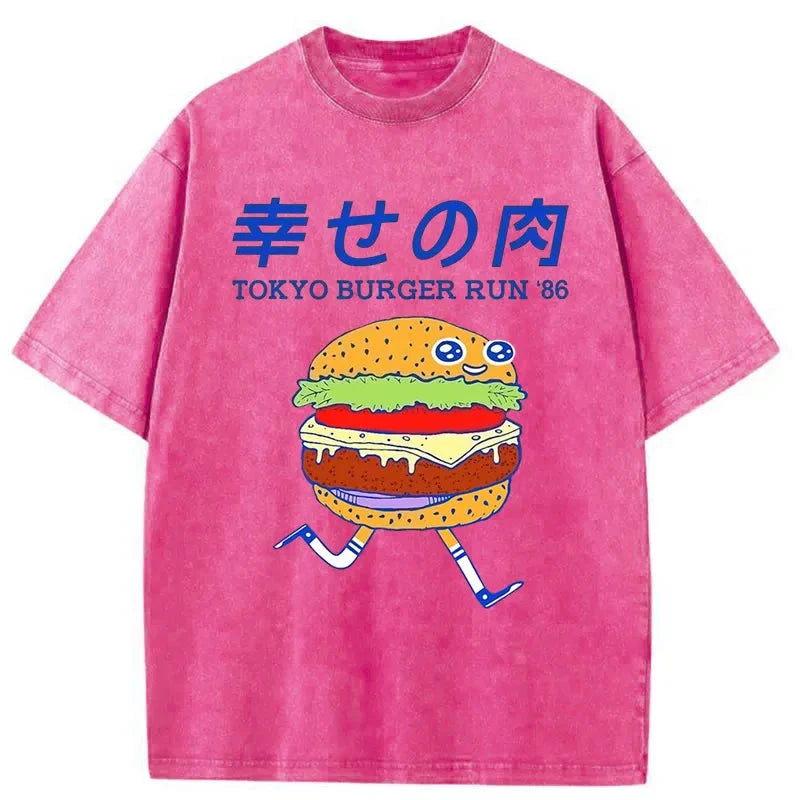 Modecanvas Tokyo Burger Run Japanese Washed T-Shirt