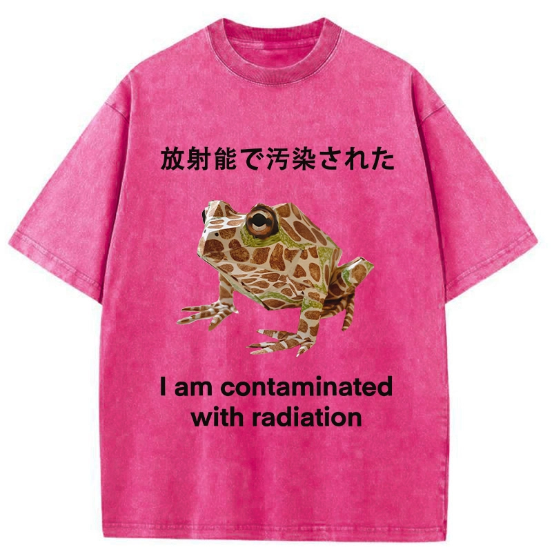 Modecanvas Frog Contaminated By Radiation Washed T-Shirt