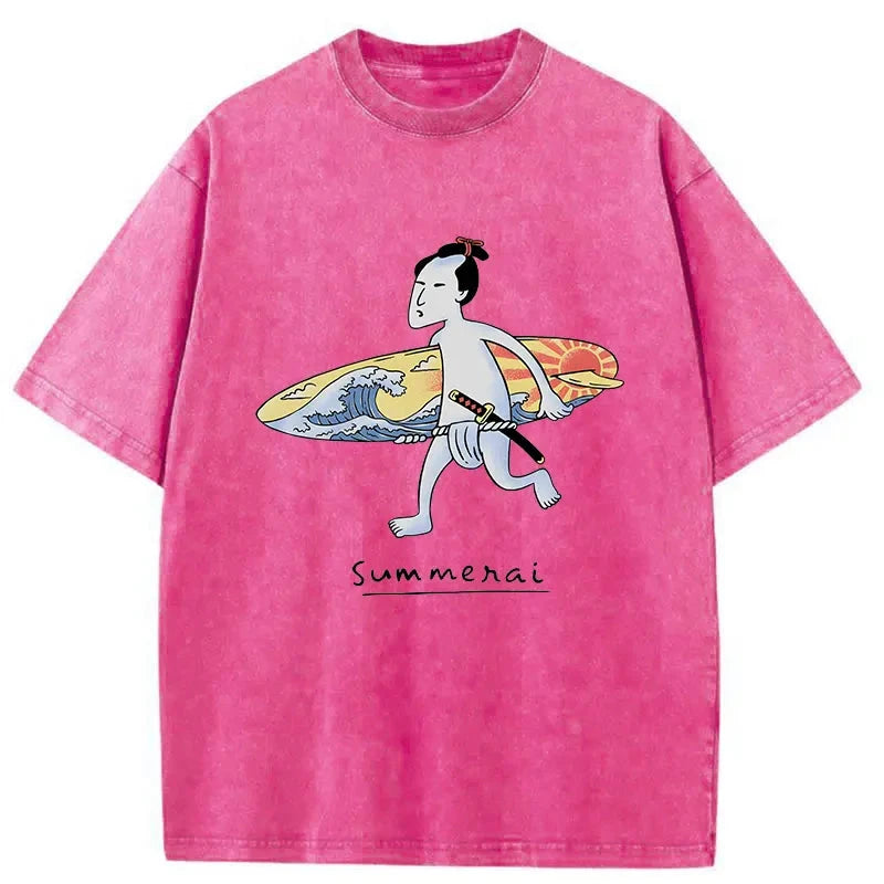 Modecanvas Surf Samurai Japanese Washed T-Shirt