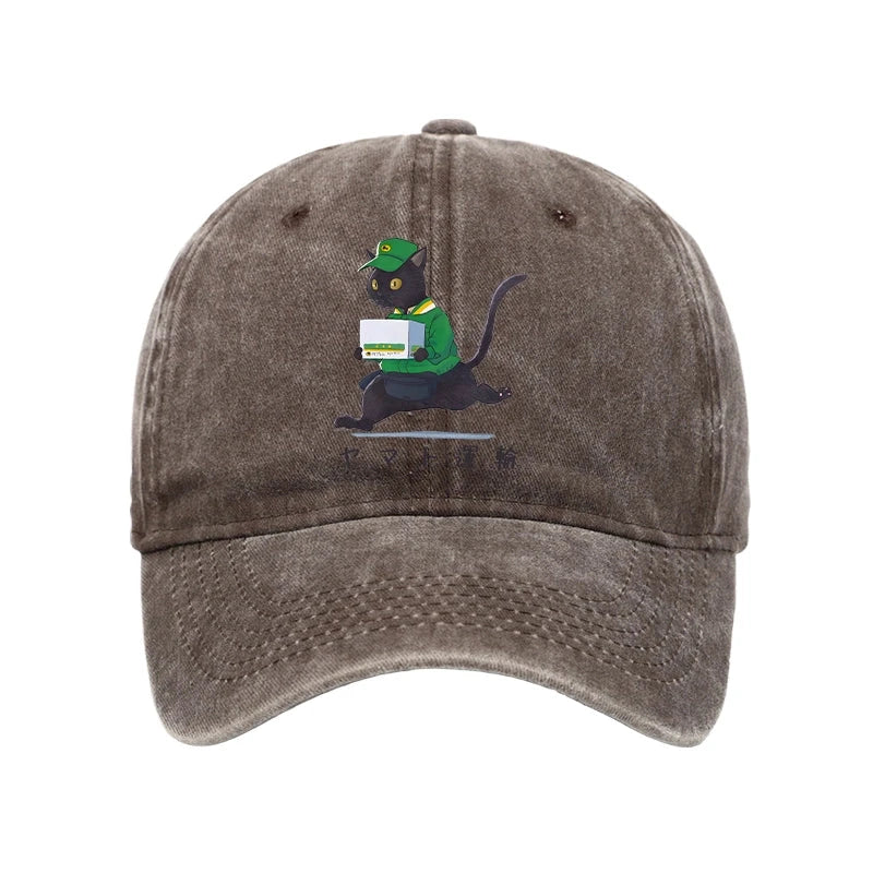Modecanvas Black Cat Appreciation Day Washed Cap-modecanvas