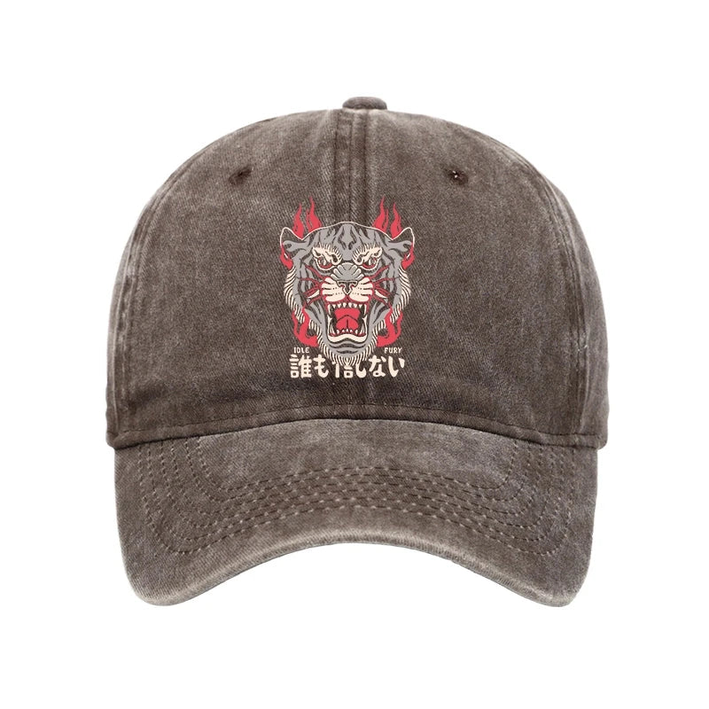 Modecanvas Retro Tiger Japanese Washed Cap-modecanvas