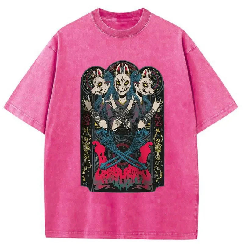 Modecanvas Rabbit Tour Washed T-Shirt-modecanvas