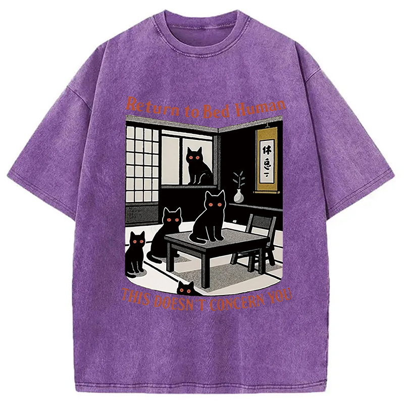 Modecanvas Cats All Over The Room Washed T-Shirt