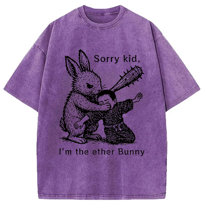 Modecanvas Bad Rabbit Funny Washed T-Shirt