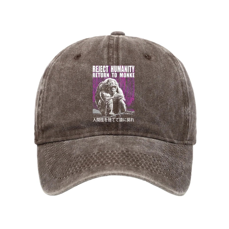 Modecanvas Reject Humanity Return To Monkey Washed Cap-modecanvas