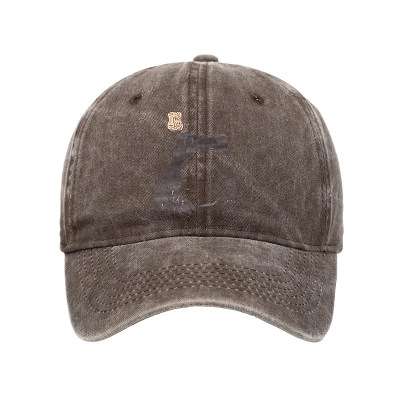 Modecanvas Matsumoto Hoji Woodblock Print Frog Washed Cap-modecanvas