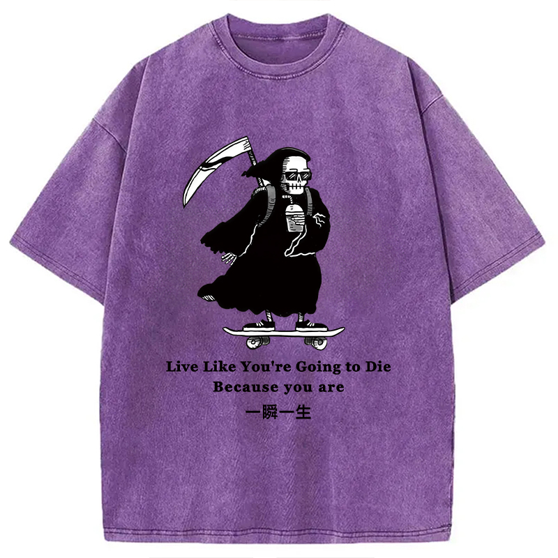 Modecanvas Death Skateboard Washed T-Shirt