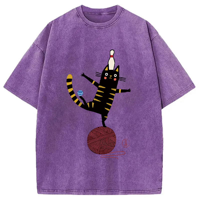 Modecanvas Acrobatic Kitten Washed T-Shirt