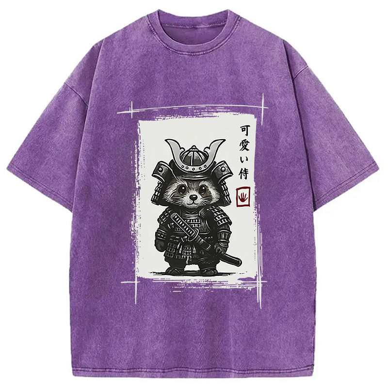 Modecanvas Samurai Baby Raccoon Washed T-Shirt