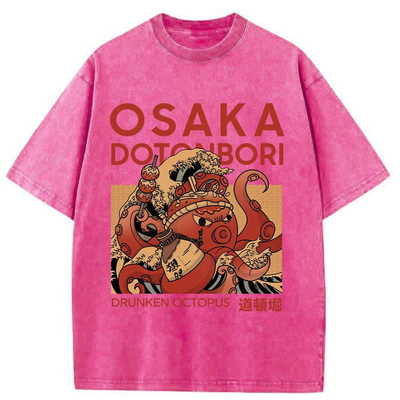 Modecanvas Osaka Octopus Monster Washed T-Shirt