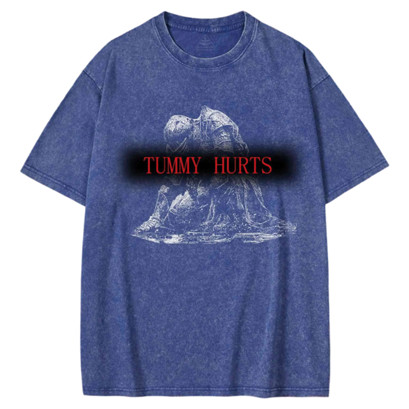Modecanvas Retro Tummy Hurts Washed T-shirt
