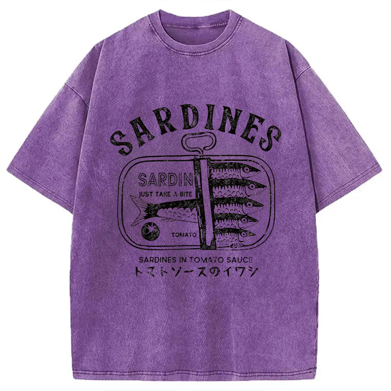 Modecanvas Delicious Canned Sardine Washed T-Shirt