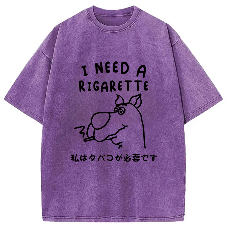 Modecanvas I Need a Rigarette Washed T-Shirt