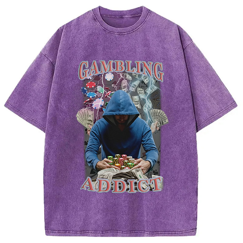 Modecanvas Gambling Addict Washed T-Shirt