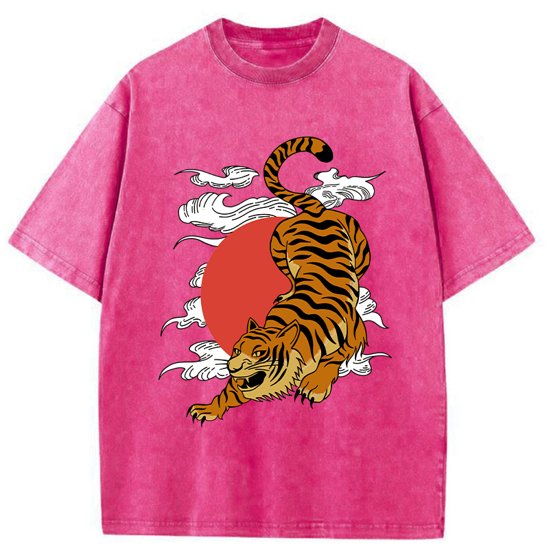 Modecanvas Japanese Fierce Tiger Washed T-Shirt