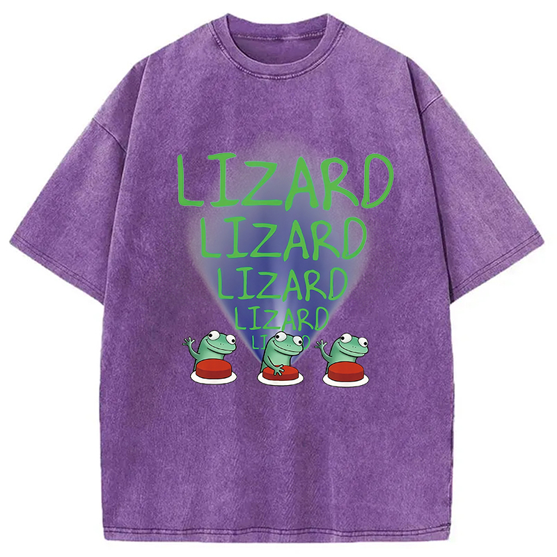 Modecanvas Lizard Lizard Lizard Meme Washed T-Shirt