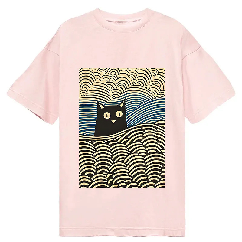 Modecanvas Kawaii Cat Japanese DTG Printing Classic T-Shirt-modecanvas