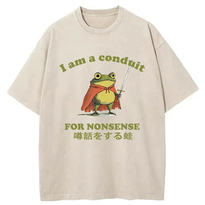 Modecanvas Nonsense Frog Washed T-Shirt