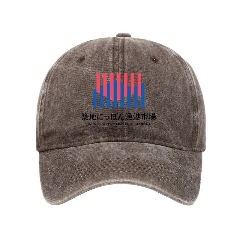 Modecanvas Tsukiji Nippon Fish Port Market Washed Cap-modecanvas