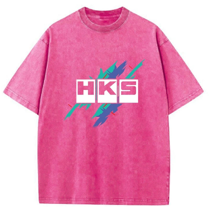 Modecanvas HKS Drifting Drag JDM Washed T-Shirt-modecanvas