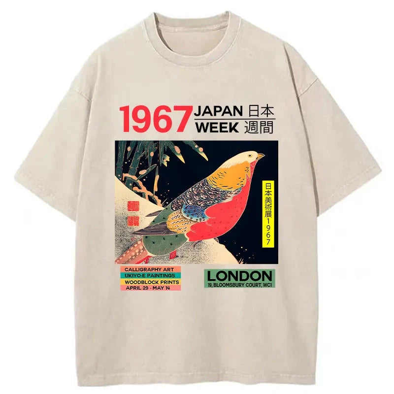 Modecanvas Art Studio Exhibition Japanese Washed T-Shirt-modecanvas