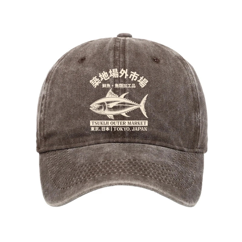 Modecanvas Japan Tsukiji Fish Market Washed Cap-modecanvas