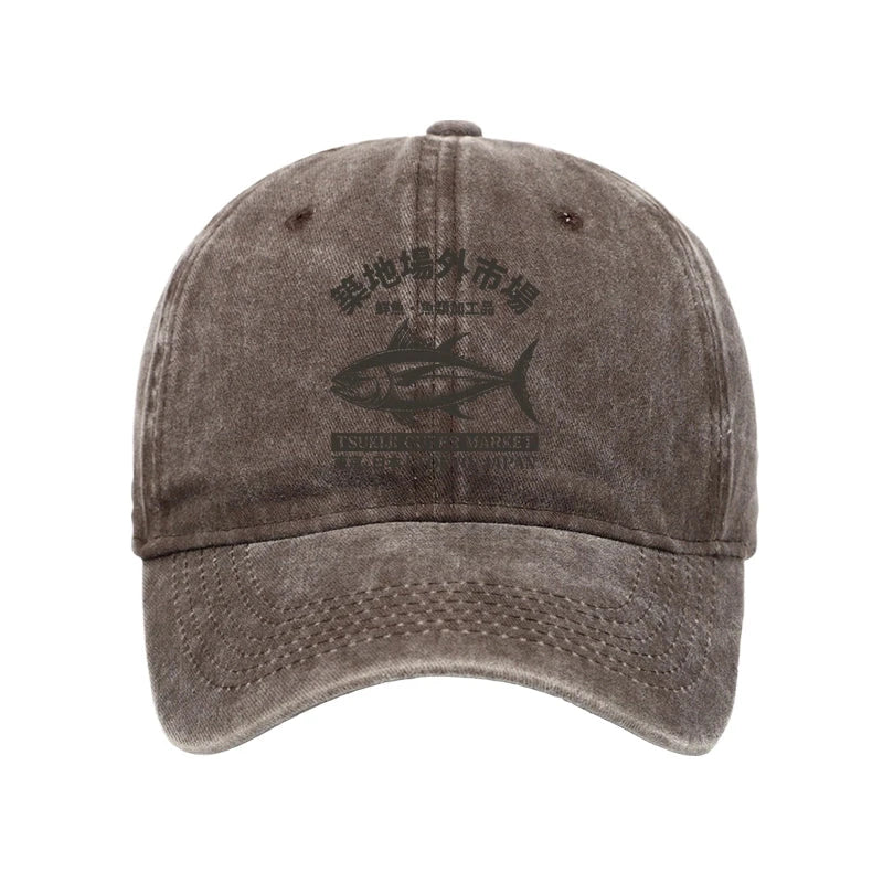 Modecanvas Sakana Tsukiji Fish Market Washed Cap-modecanvas