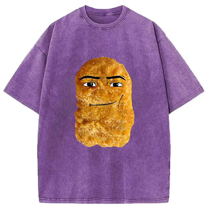 Modecanvas Chicken Nugget Meme Washed T-Shirt