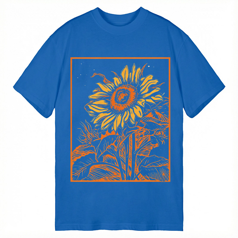 Modecanvas Vintage Woodcut Bloom DTG Printing Classic T-Shirt-modecanvas