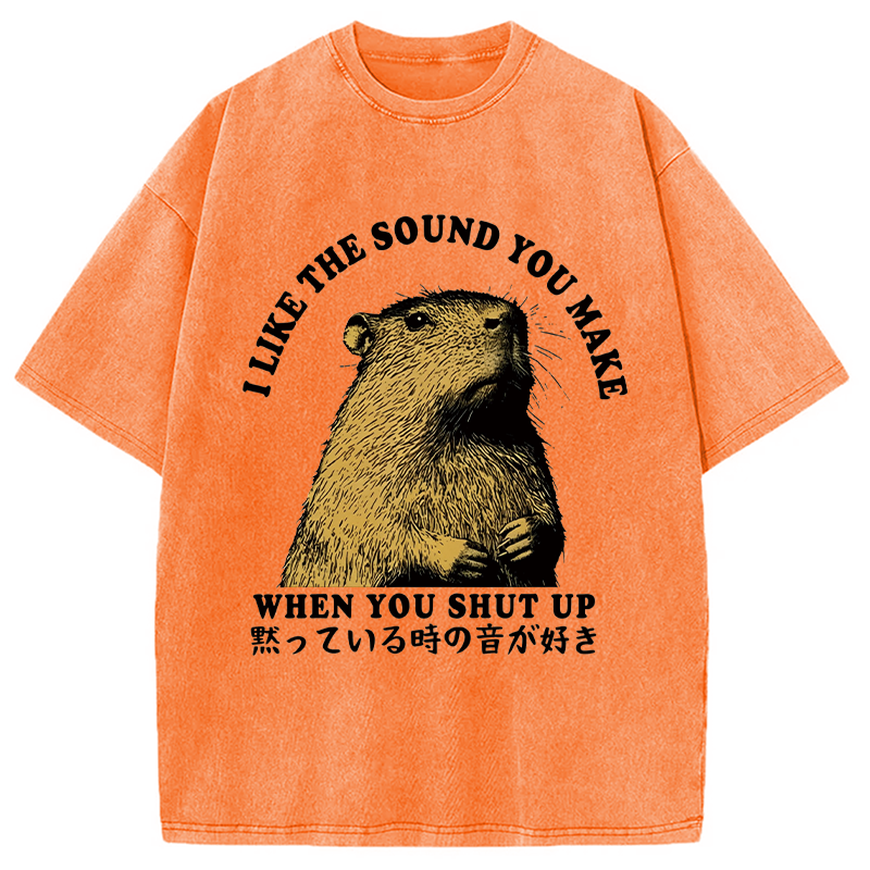Modecanvas I Like The Sound Of Silence DTG Printing Washed T-Shirt
