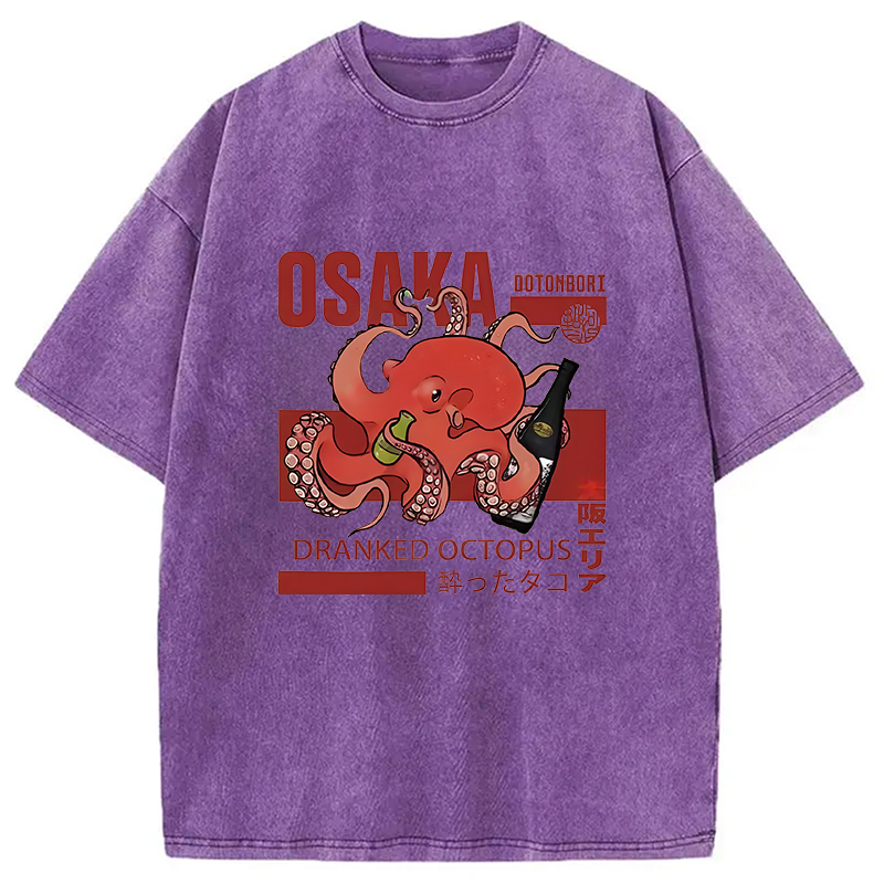 Modecanvas Osaka Cute Octopus Washed T-Shirt