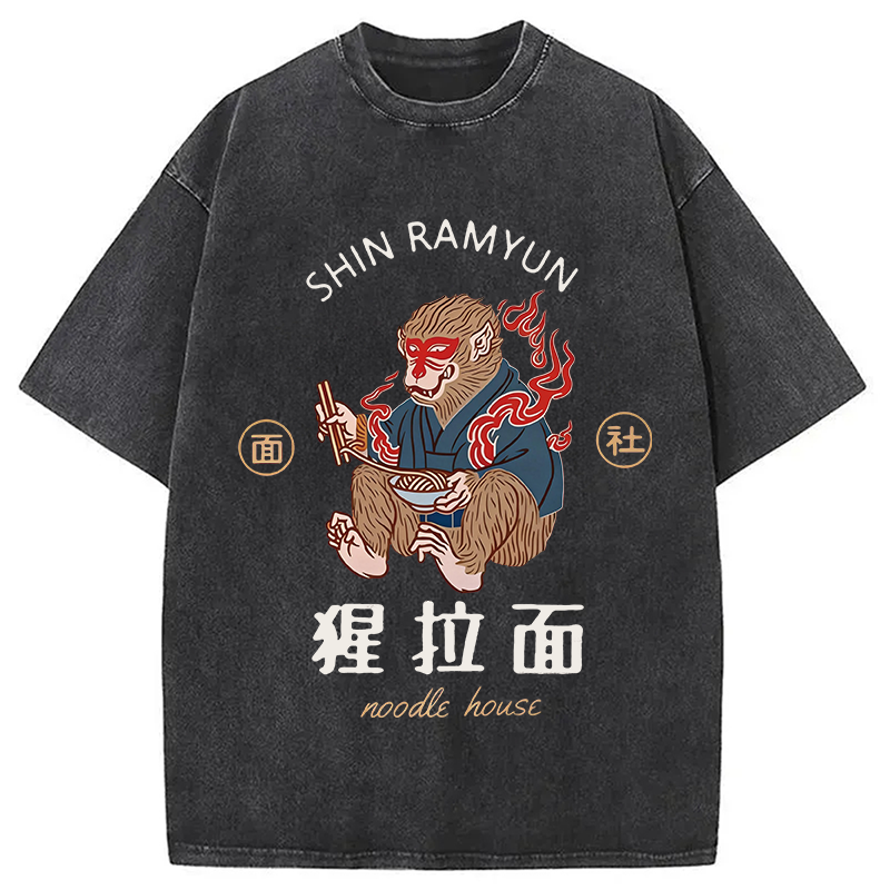 Modecanvas Shin Ramyun DTG Printing Washed T-Shirt