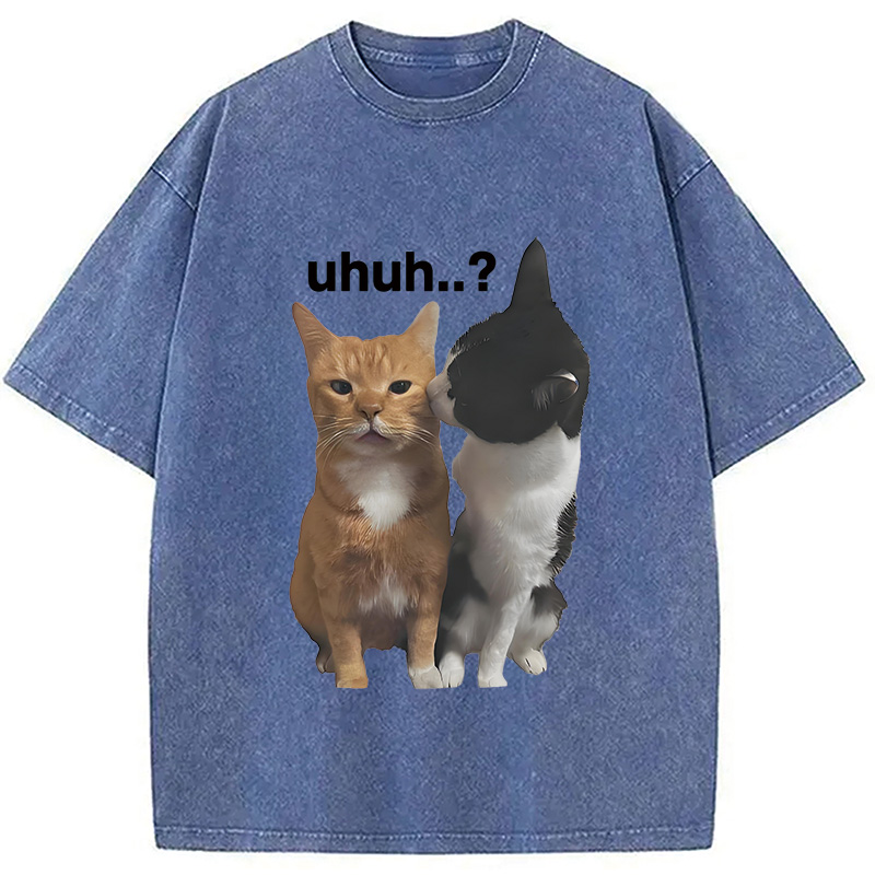 Modecanvas Uhuh..? Cats Washed T-Shirt