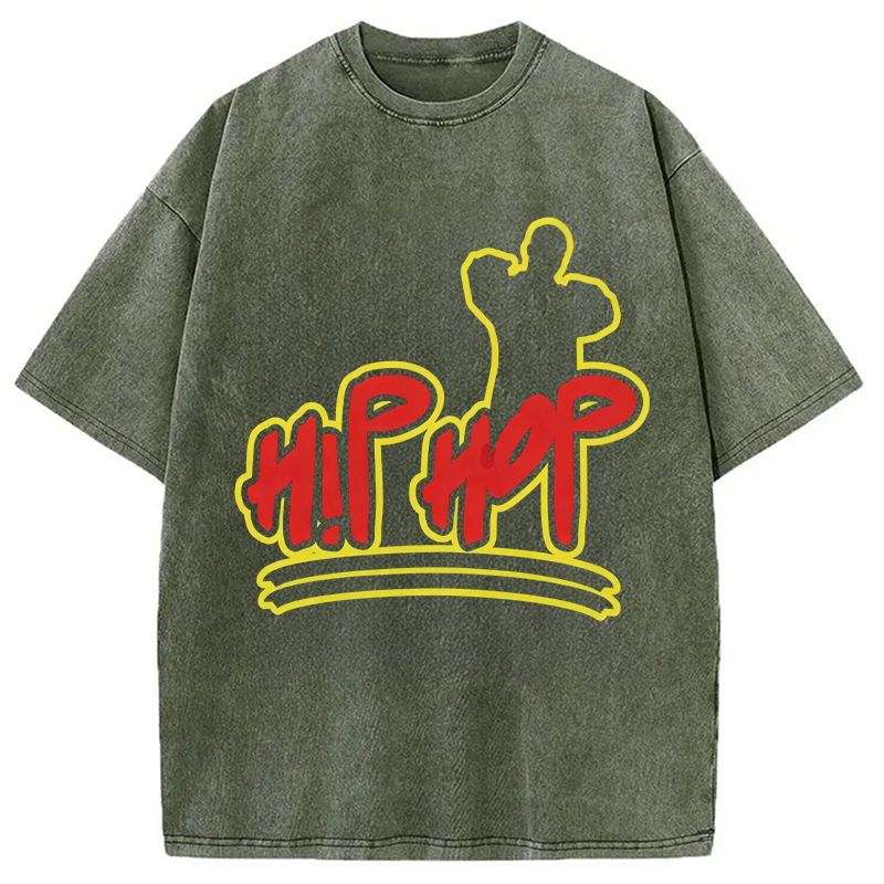 Modecanvas Hip Hop Hop DTG Printing Washed T-Shirt