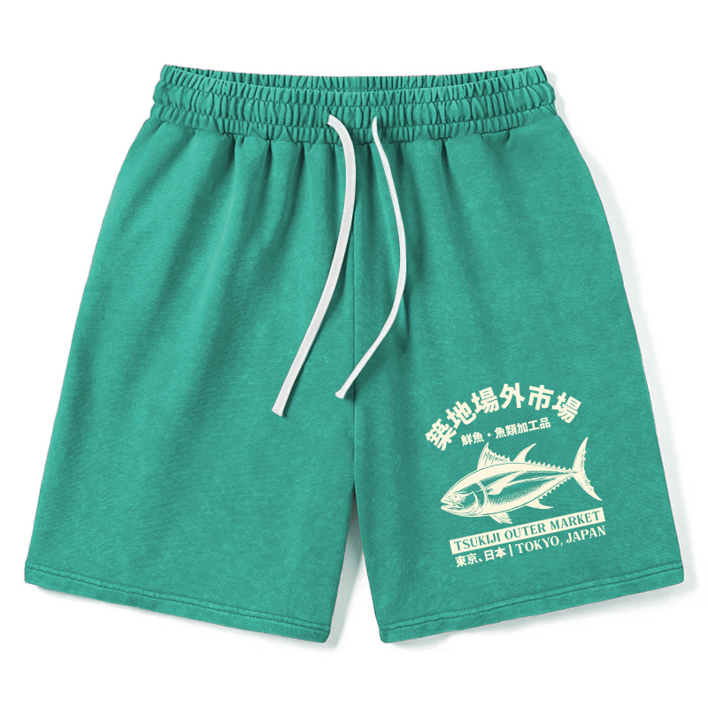 Modecanvas Japan Tsukiji Fish Market Washed Shorts